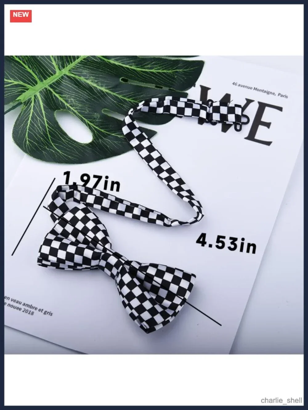 Pre-Tied Checkered Bow Tie for Men Boys Cosplay Halloween Formal